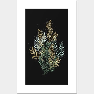 Delicate golden leaves Posters and Art